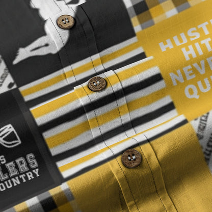 Pittsburgh Steelers All-Over Print Men's Breathable Cotton Shirt|125GSM