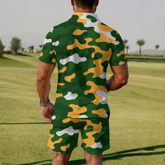 Green Bay Football Game Day All-Over Print Men's Polo Sportswear Set