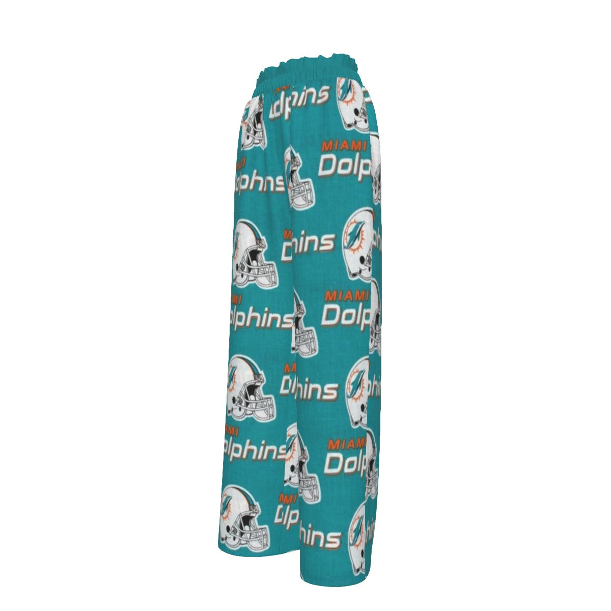 Miami Football Game Day All-Over Print Women's Faux Silk Wide-Leg Pants