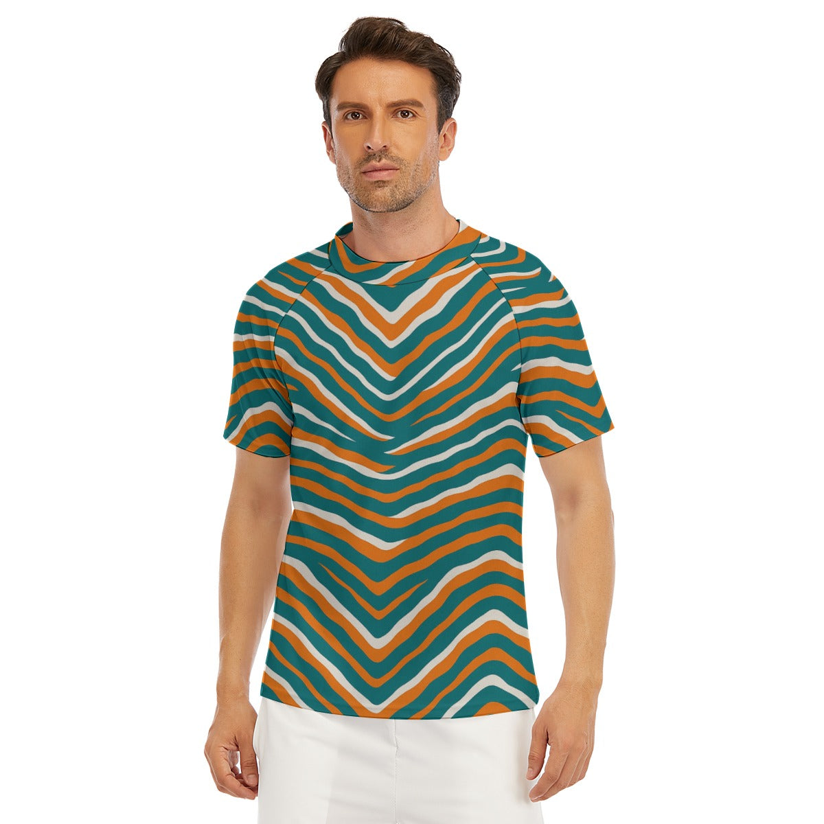 Miami Football Game Day All-Over Print Men's Tight Surf Clothing With Half Sleeves
