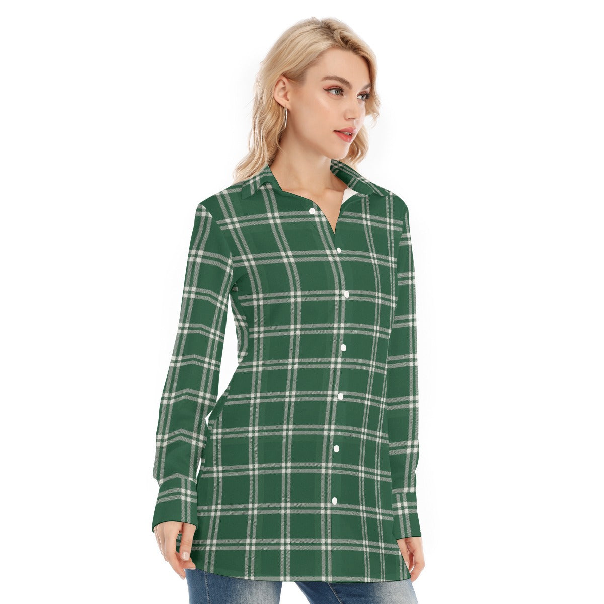 Michigan State Tartan Plaid Spartans Women's Long Shirt