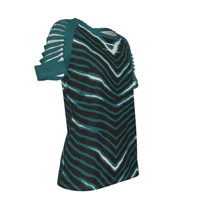 Philadelphia Football Game Day All-Over Print Women's Ripped T-Shirt