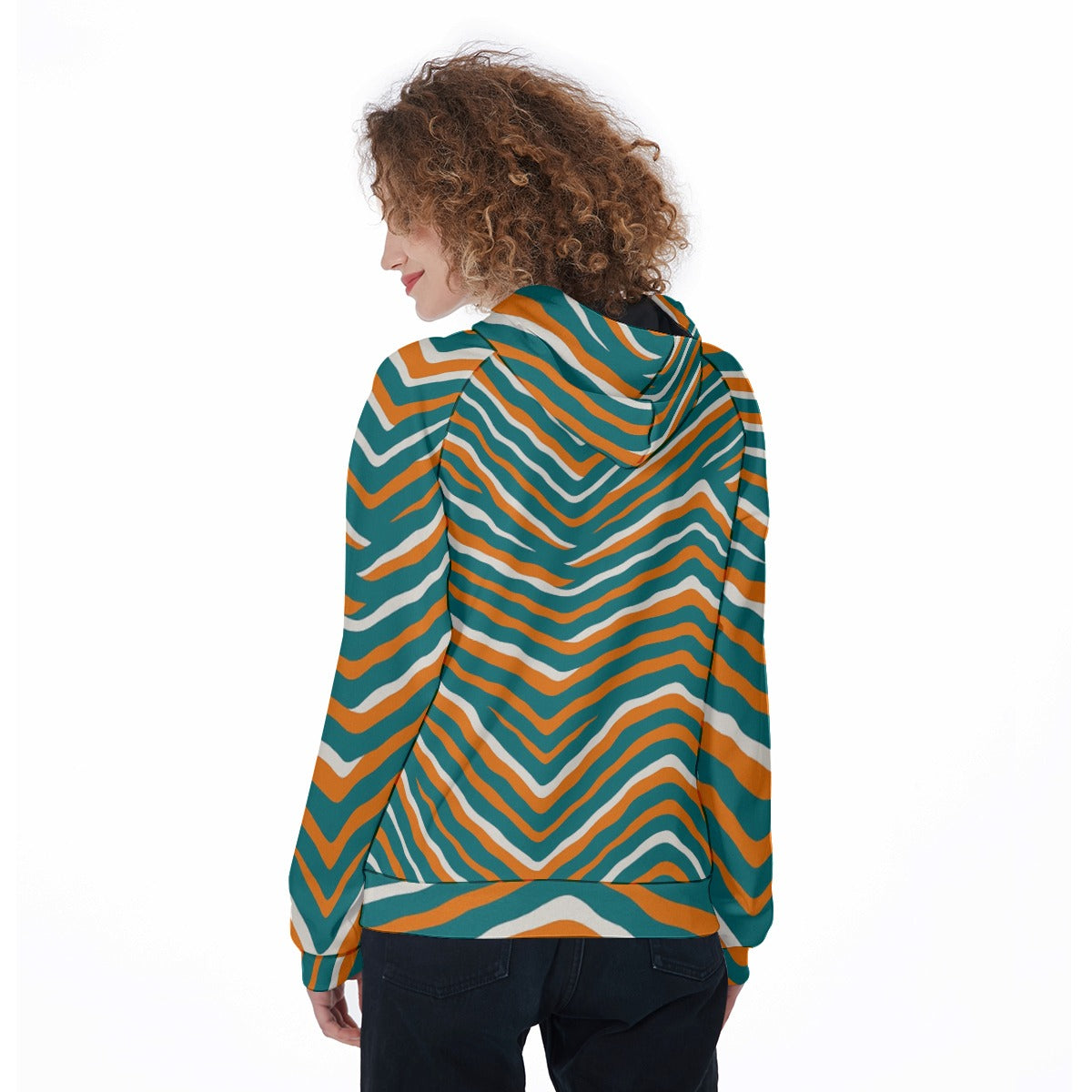 Miami Football Game Day All-Over Print Women's Raglan Pullover Hoodie