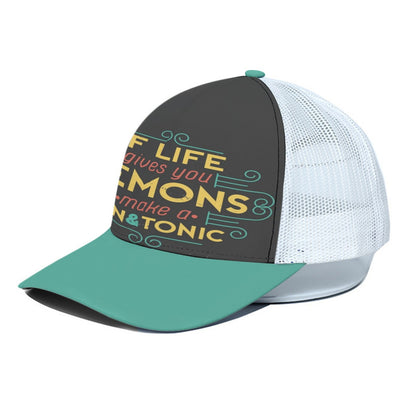 If Life Gives You Lemons Trucker Hat – Funny Quote Cap for Optimists and Gin Lovers