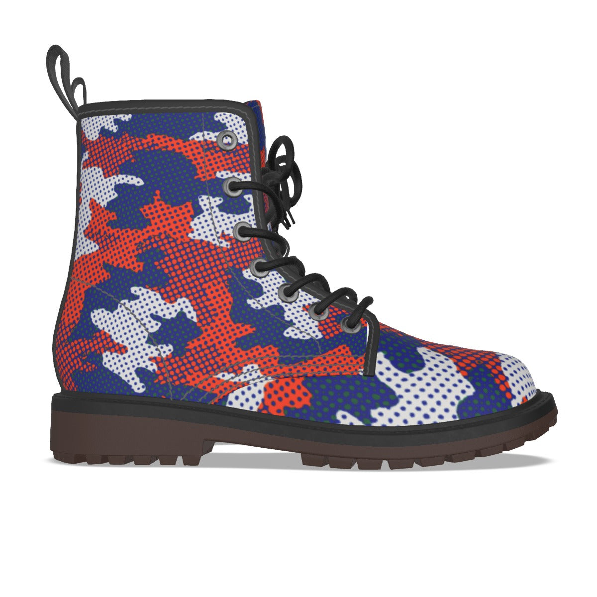 Urban Legend Florida Orange and Blue Camo Martin Short Boots – Gators-Inspired Streetwear for Game D