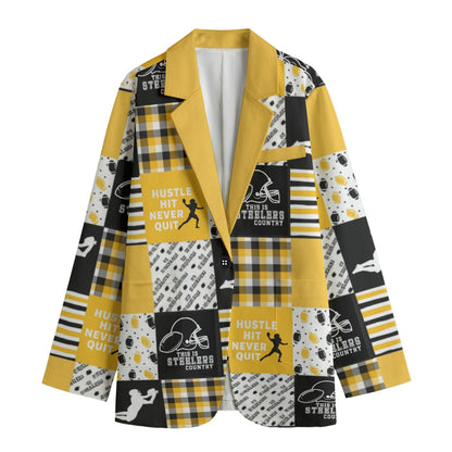 Pittsburgh Steelers All-Over Print Women's Leisure Blazer