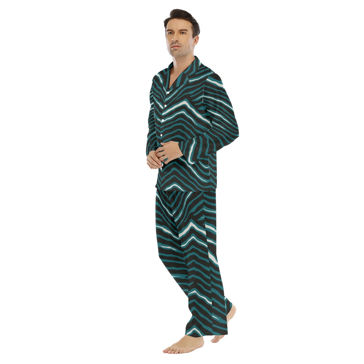 Philadelphia Football Game Day All-Over Print Men's Lapel Pajama Set
