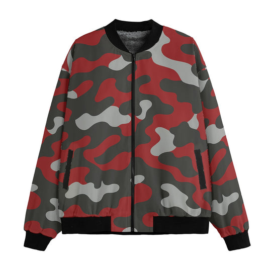 Tampa Bay Buccaneers Camo Fleece Bomber Jacket – Red, Pewter and Black NFL Streetwear