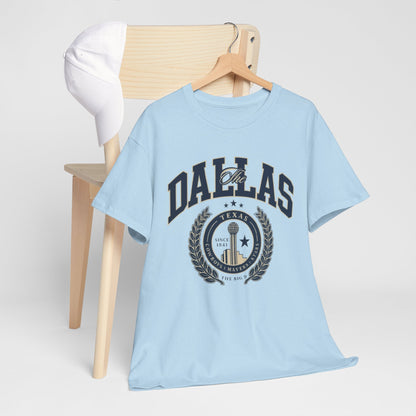 Dallas Heritage Unisex Heavy Cotton Tee, Dallas T-Shirt, Casual Wear, Souvenir Shirt, Vintage Tee, Gift for Texas Lovers