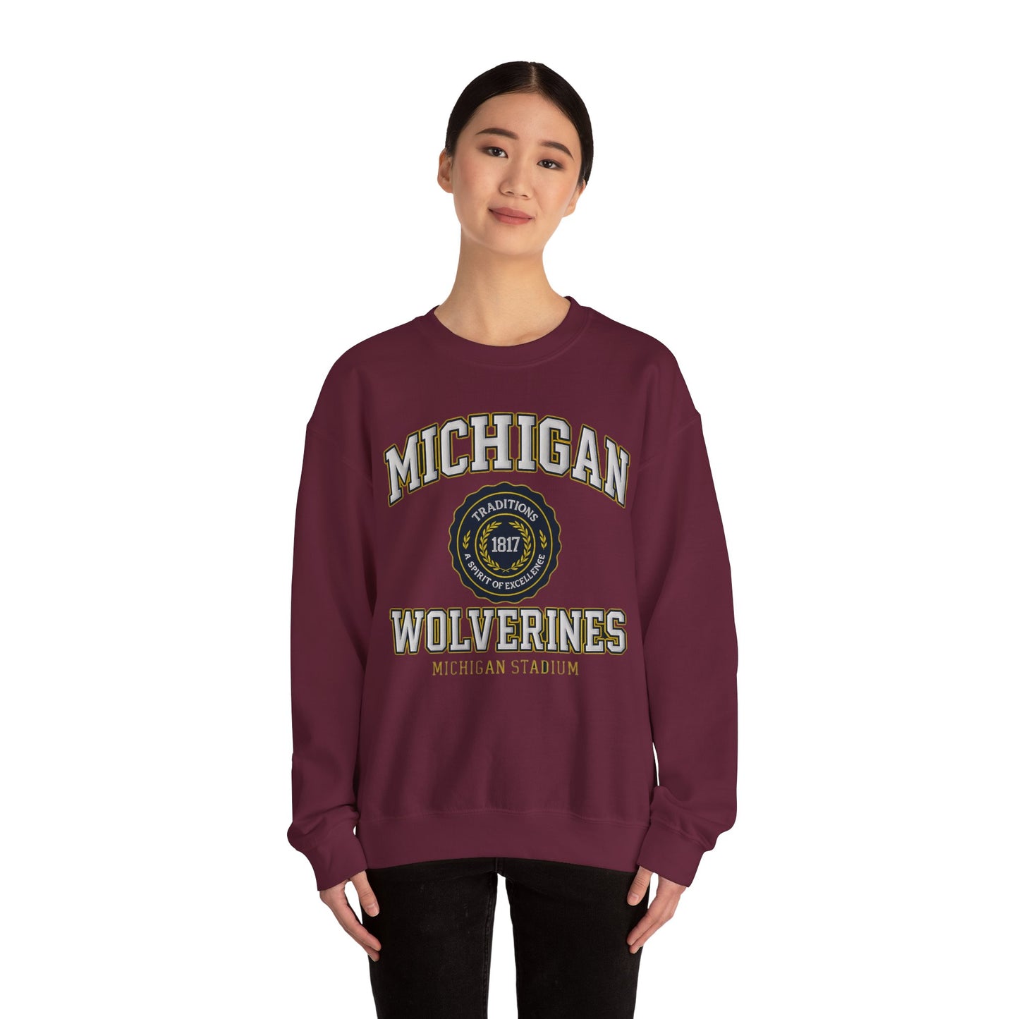 Michigan Wolverines Crewneck Sweatshirt - College Spirit Wear, Unisex Apparel, Game Day Outfit, Gift for Alumni, School Pride Clothing
