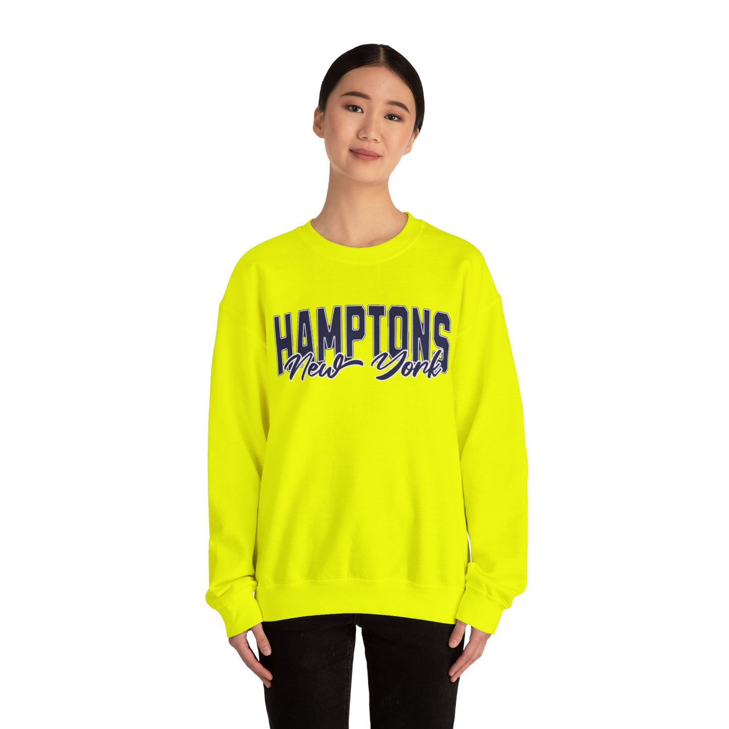 The Hamptons Sweatshirt - Long Island New York Pullover, Faded Vintage Aesthetic Varsity Design