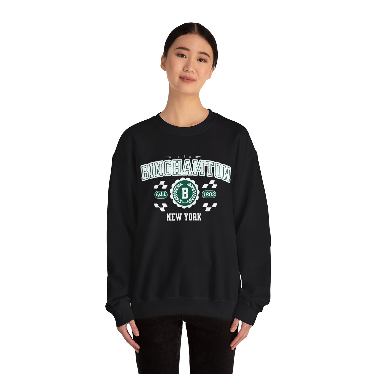 Vintage Binghamton New York Athletic Sports Design Crewneck Sweatshirt