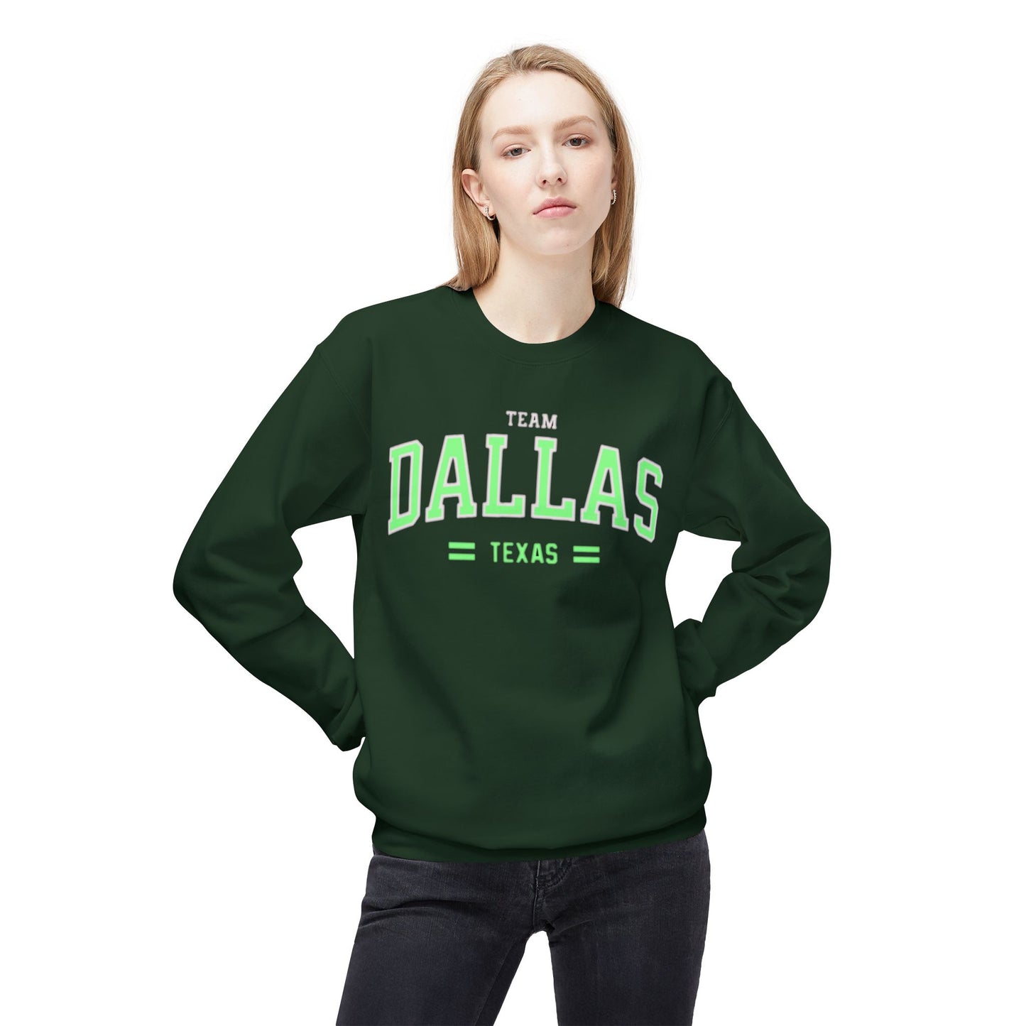 Varsity Dallas Texas Adult Unisex Crewneck vintage style Sweatshirt