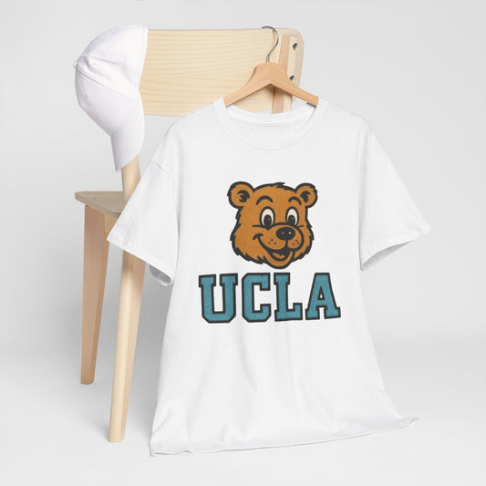 California Los Angeles UCLA Bruins Bear Unisex Heavy Cotton Tee, Vintage College Shirt, Casual Wear, Gift for Students, Sports Apparel