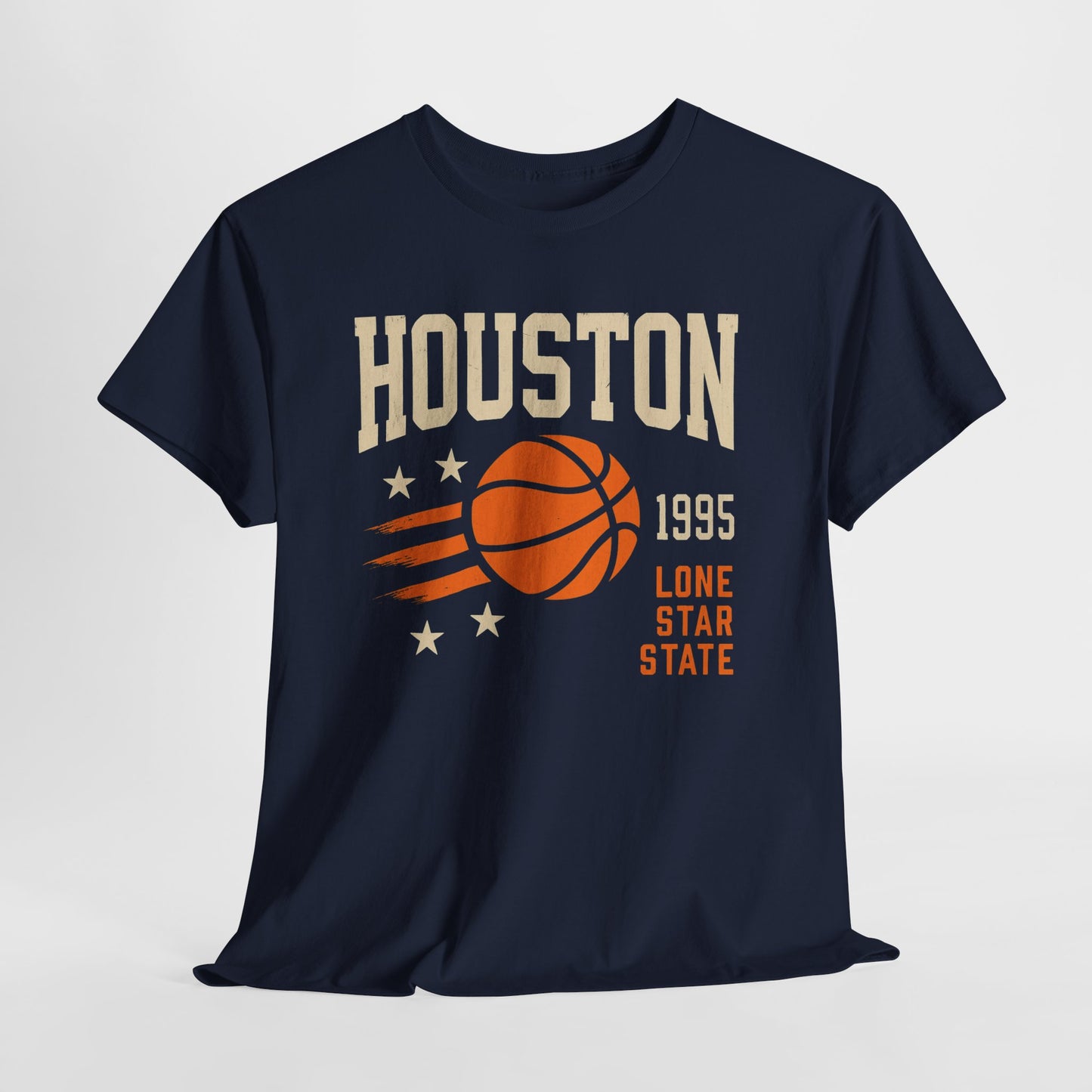 Houston Basketball Vintage Unisex Heavy Cotton Tee, Sports T-Shirt, Gift for Him, College Gear, Retro Style, Casual Wear