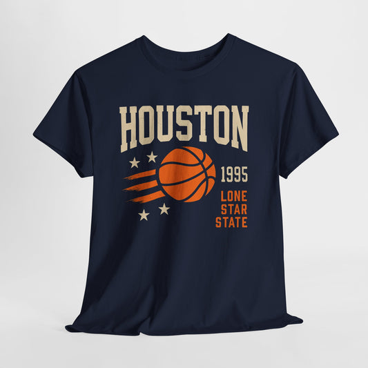 Houston Basketball Vintage Unisex Heavy Cotton Tee, Sports T-Shirt, Gift for Him, College Gear, Retro Style, Casual Wear