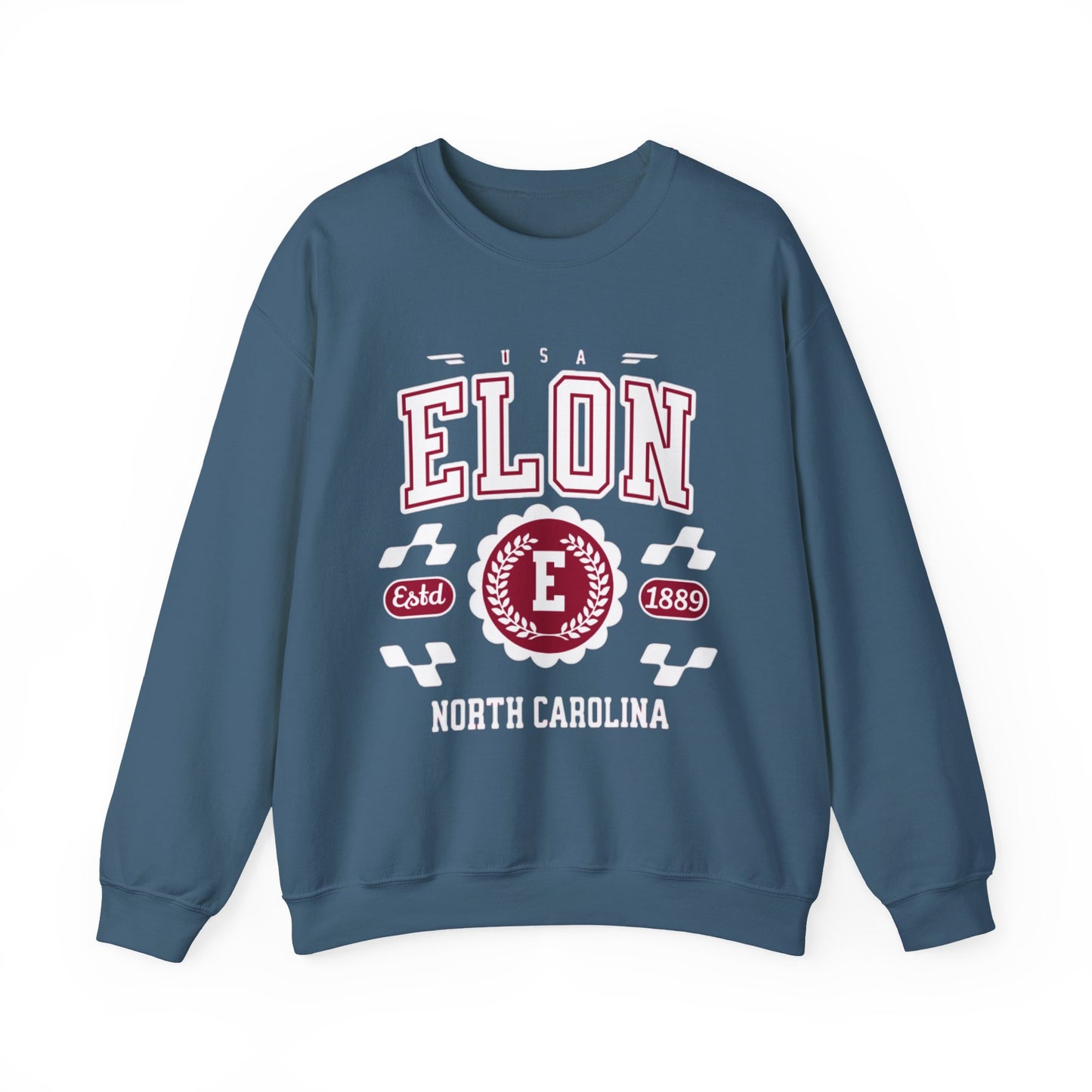 Vintage Elon North Carolina NC Athletic Sports Design varsity pullover sweater Crewneck Sweatshirt