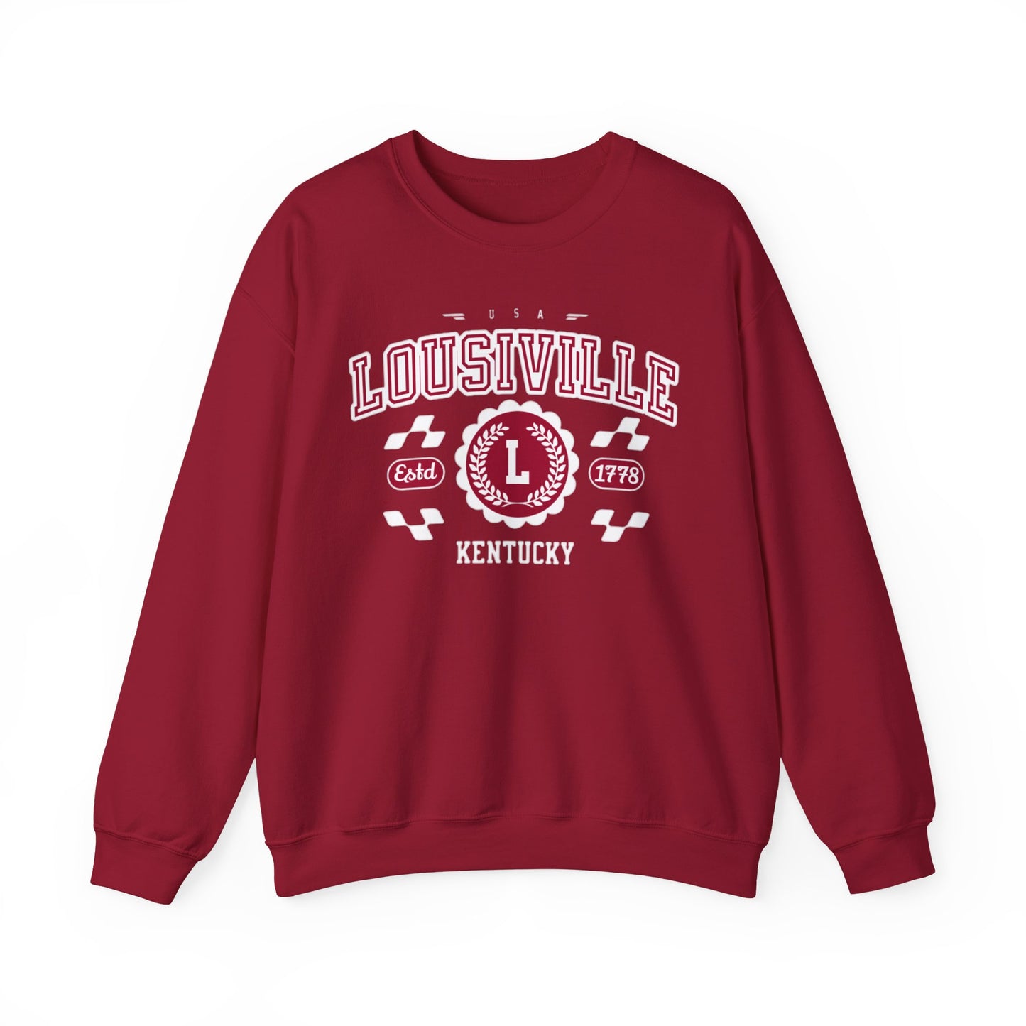 Vintage Louisville Kentucky KY Athletic Sports Design varsity pullover sweater  Crewneck Sweatshirt