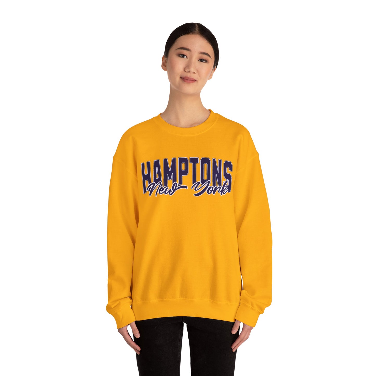 The Hamptons Sweatshirt - Long Island New York Pullover, Faded Vintage Aesthetic Varsity Design