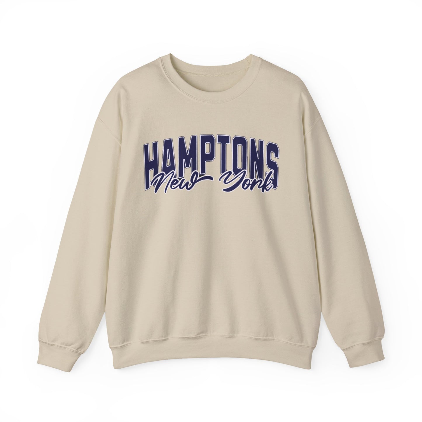 The Hamptons Sweatshirt - Long Island New York Pullover, Faded Vintage Aesthetic Varsity Design