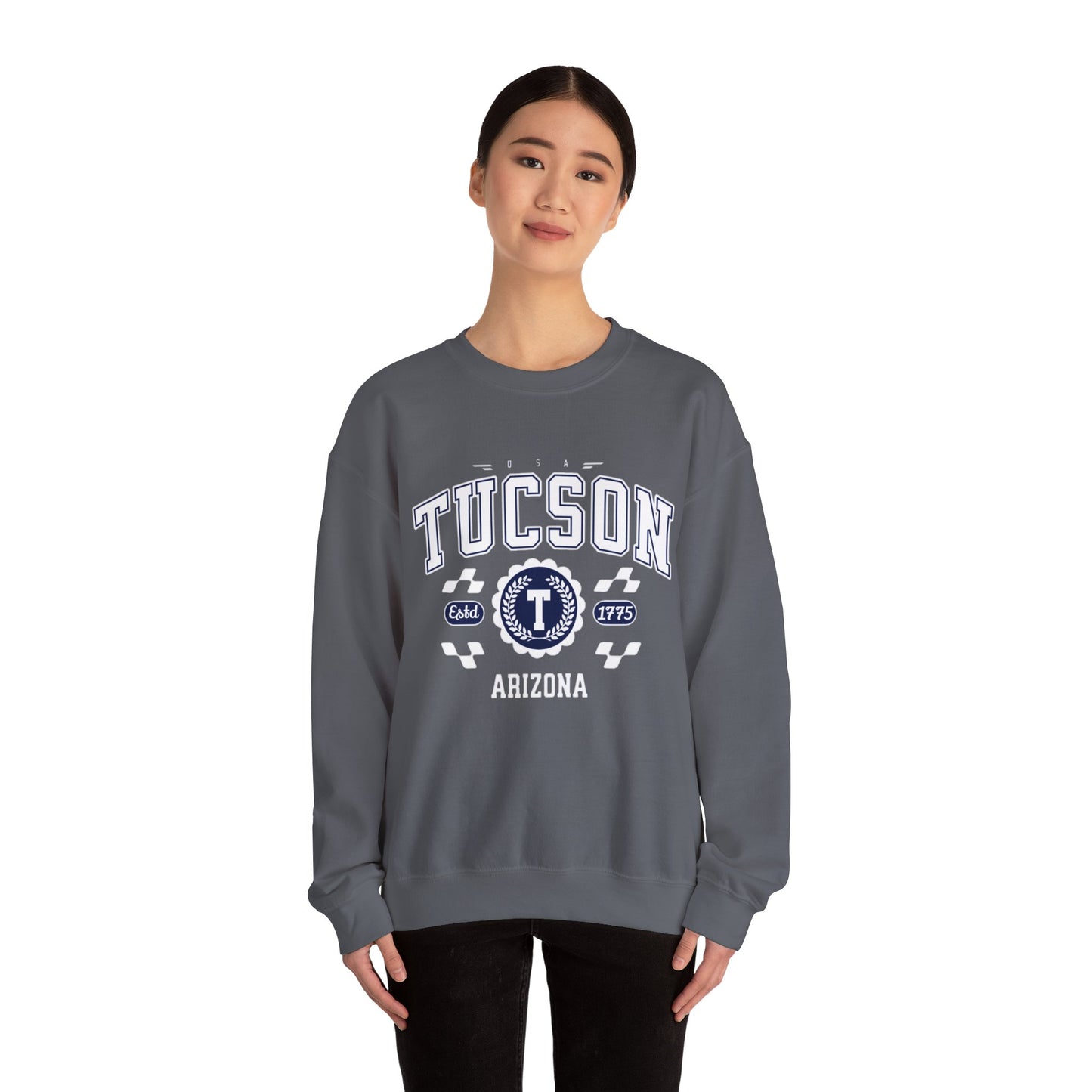 Vintage Tucson Arizona AZ Athletic Sports Design varsity pullover sweater  Crewneck Sweatshirt