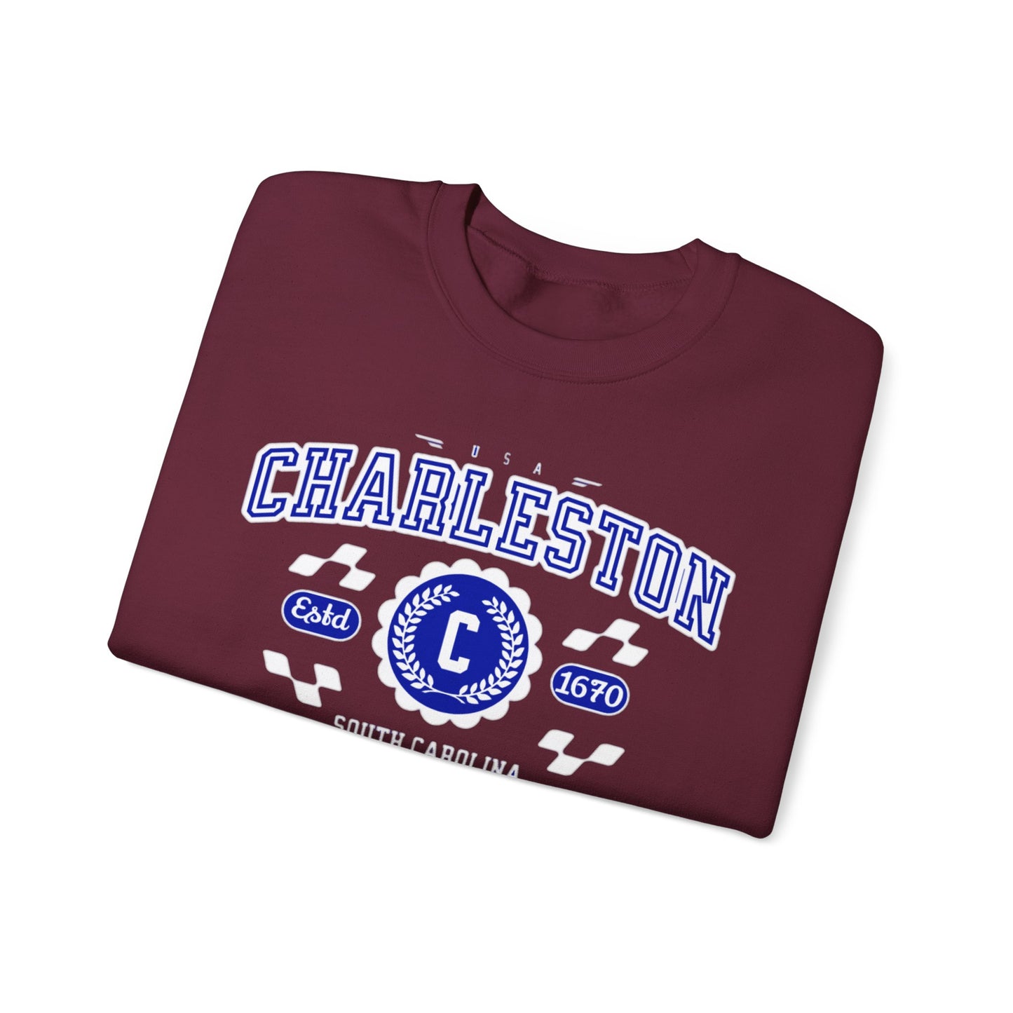 Vintage Charleston South Carolina SC Athletic Sports Design Crewneck Sweatshirt