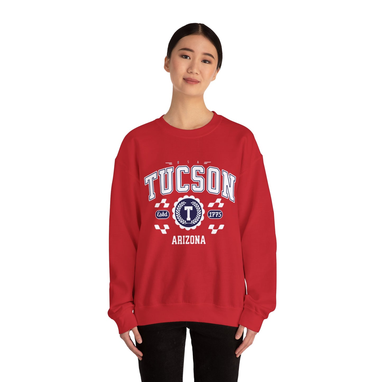 Vintage Tucson Arizona AZ Athletic Sports Design varsity pullover sweater  Crewneck Sweatshirt