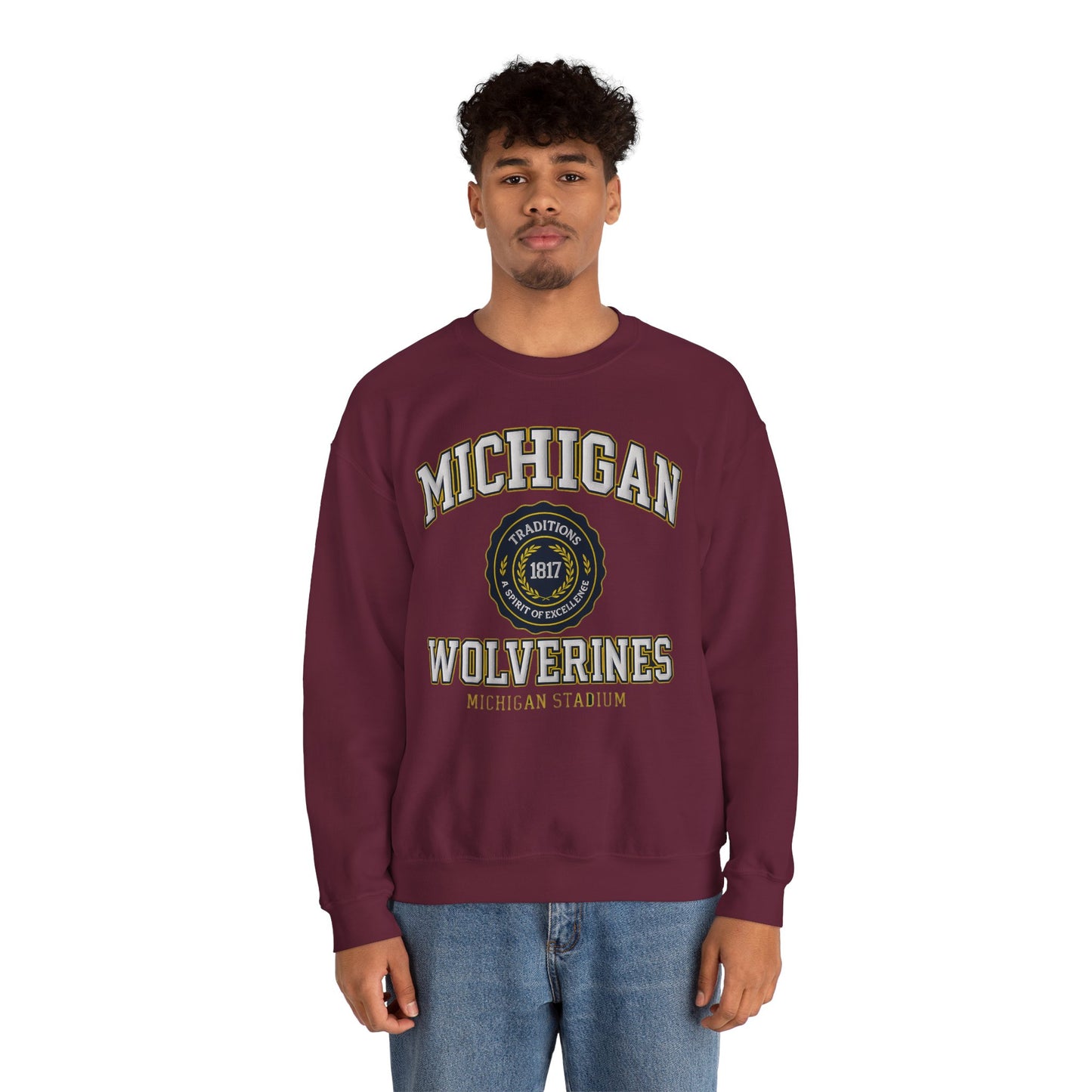 Michigan Wolverines Crewneck Sweatshirt - College Spirit Wear, Unisex Apparel, Game Day Outfit, Gift for Alumni, School Pride Clothing