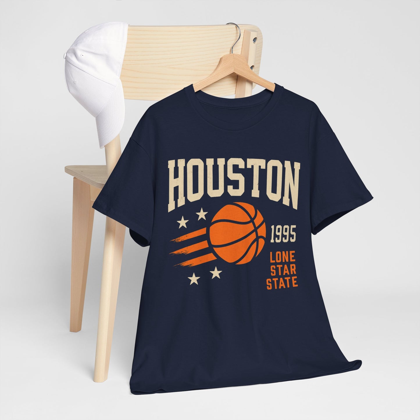 Houston Basketball Vintage Unisex Heavy Cotton Tee, Sports T-Shirt, Gift for Him, College Gear, Retro Style, Casual Wear