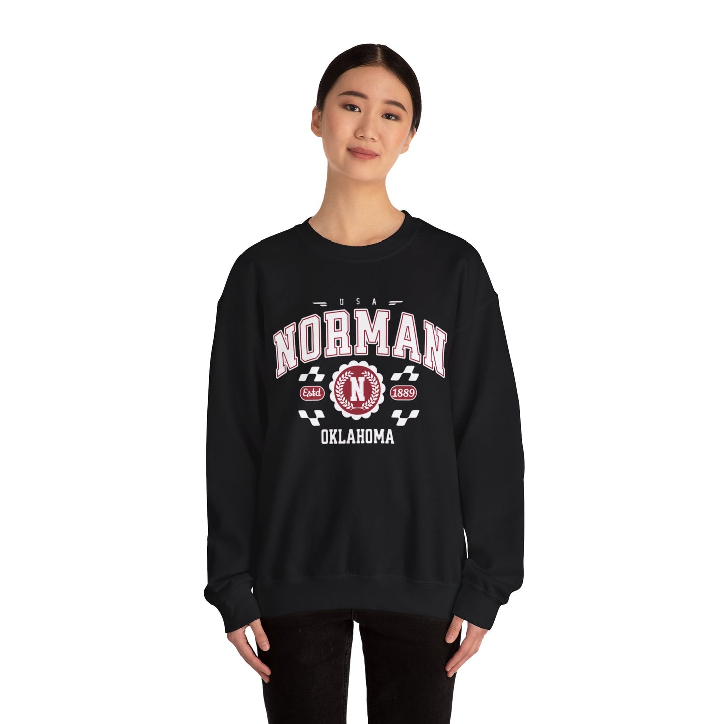 Vintage Normal Oklahoma Athletic Sports Design varsity pullover sweater  Crewneck Sweatshirt