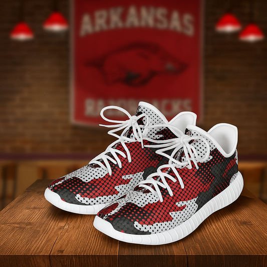 Arkansas - Razorbacks Red White Black Camo Coconut Sneakers