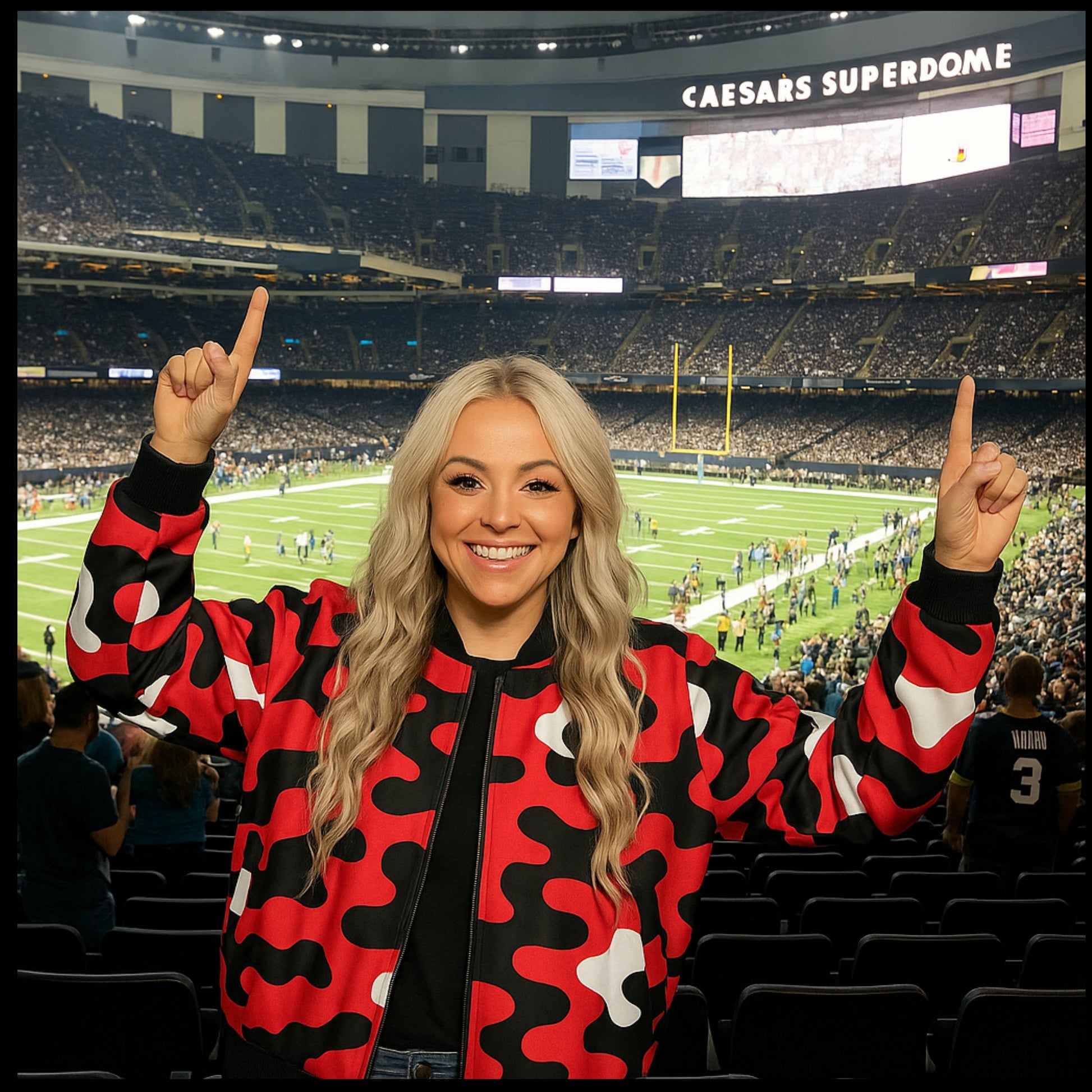 Atlanta Falcons Camo Fleece Bomber Jacket – Black, Red and White NFL Streetwear