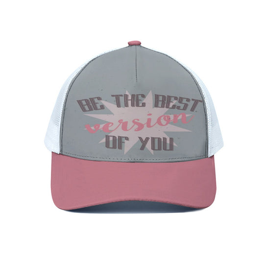 Baseball cap with motivational quote on a white background