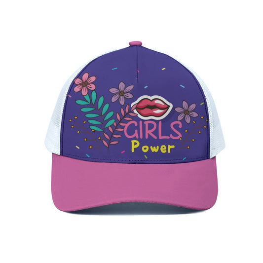 Girls Power Trucker Hat – Feminine Floral Motivational Cap