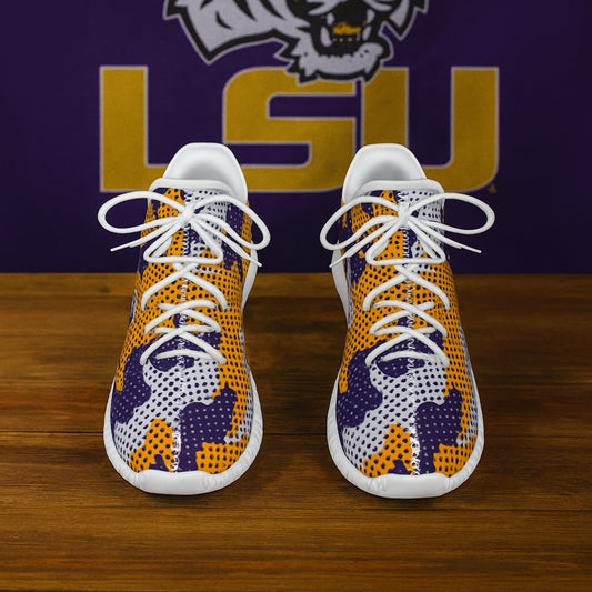 Urban Legend Louisiana State University Tigers Purple Gold White Camo Coconut Sneakers Shoes