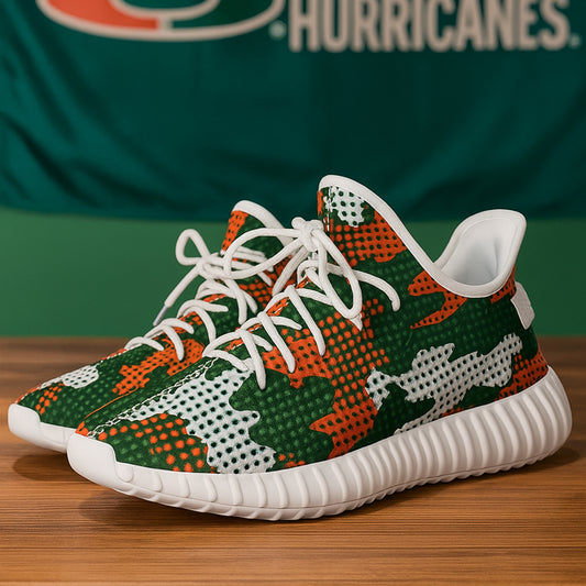 Urban Legend Miami Hurricanes Orange Green White Camo Coconut Sneakers Shoes