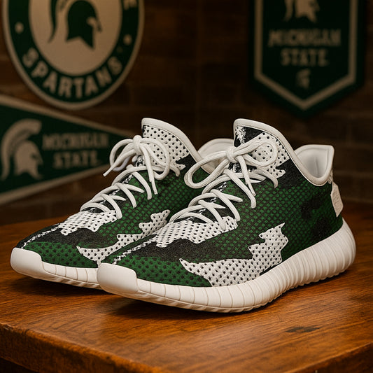 Urban Legend Michigan State Spartans Green White Gray Camo Coconut Sneakers Shoes