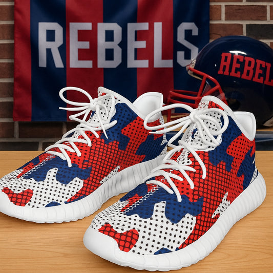 Urban Legend Mississippi Ole Miss Rebels Red Navy White Camo Men's Coconut Sneakers Shoes