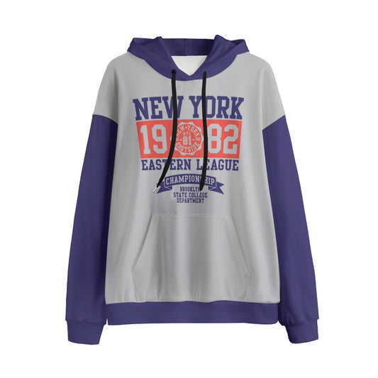 Hoodie with 'New York' text and design on a white background