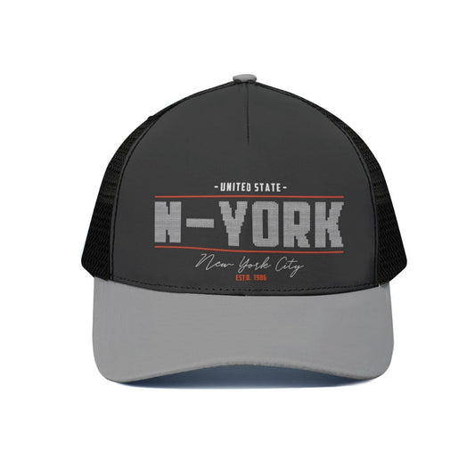Black and gray cap with 'N-York' text on a white background
