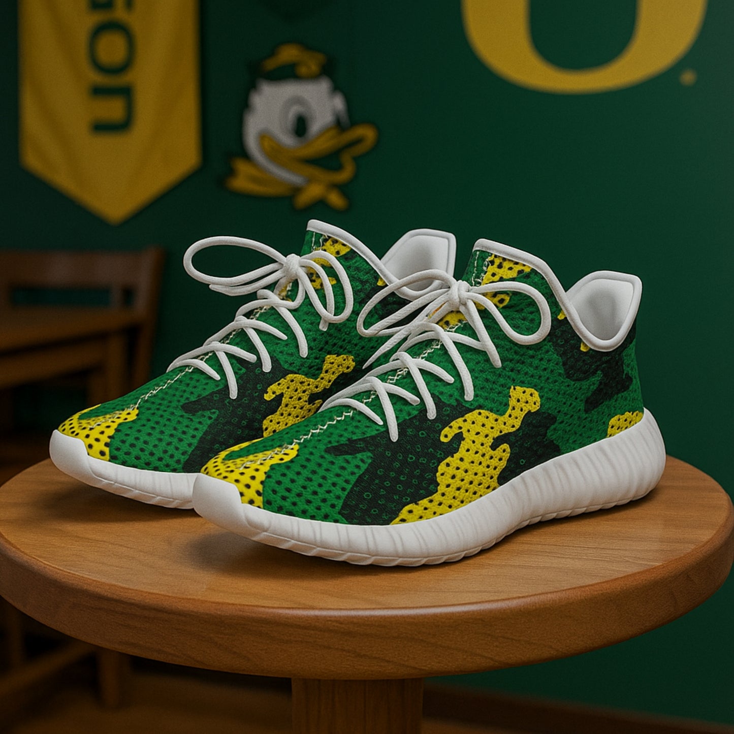 Urban Legend Oregon Ducks Green Yellow White Camo Coconut Sneakers Shoes