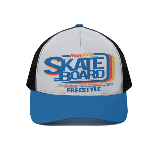 Cap with 'Noslide Skateboard Freestyle' text on a white background