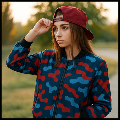 Tennessee Titans Camo Fleece Bomber Jacket – Navy, Light Blue and Red NFL Streetwear