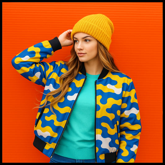Los Angeles Rams Camo Fleece Bomber Jacket – Royal Blue and Gold NFL Streetwear